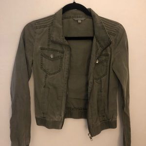 Army green moto jacket